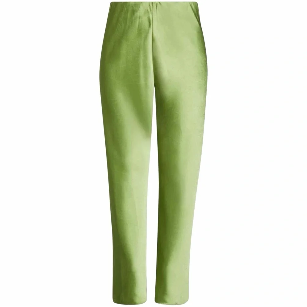 NWT Vince ‘Textured Satin Bias Cut Pant’ in “Cactus” Lime Green Plus Size 1X